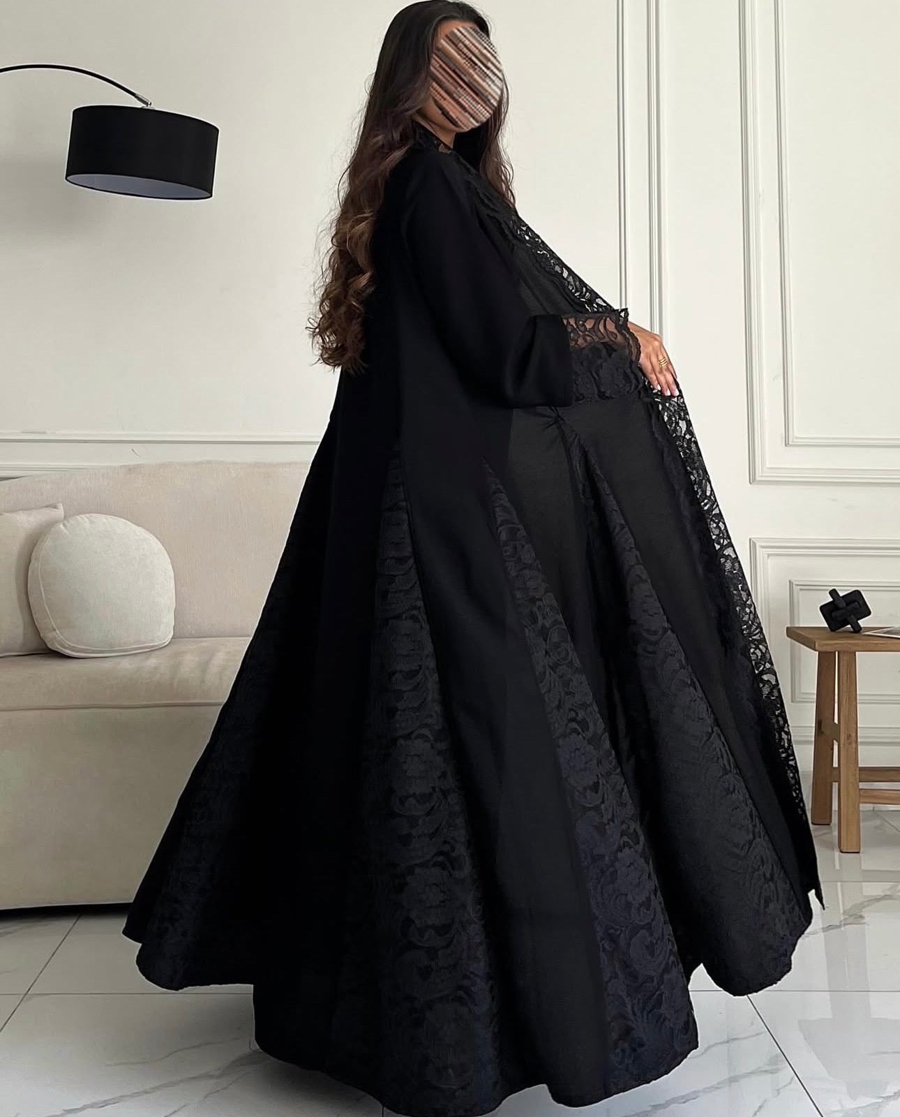 دبل شيفون مع دانتيل