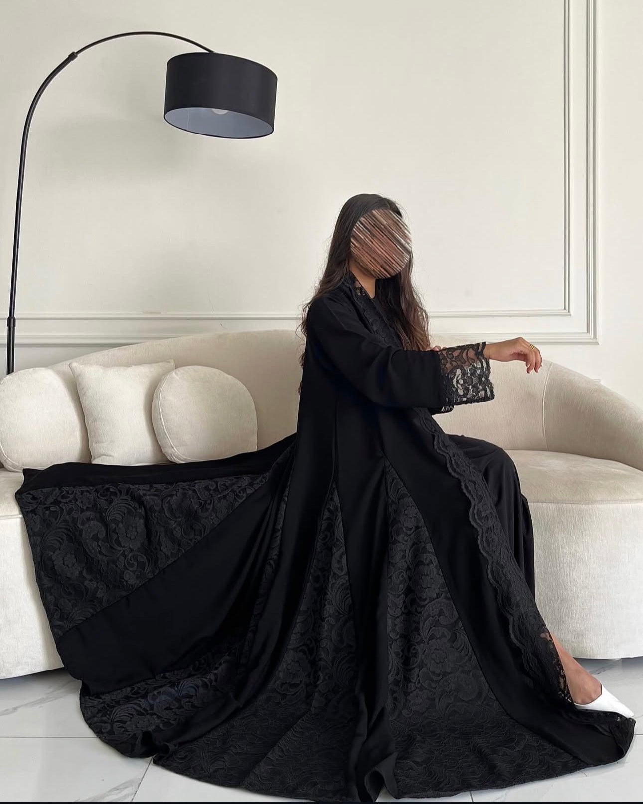 دبل شيفون مع دانتيل