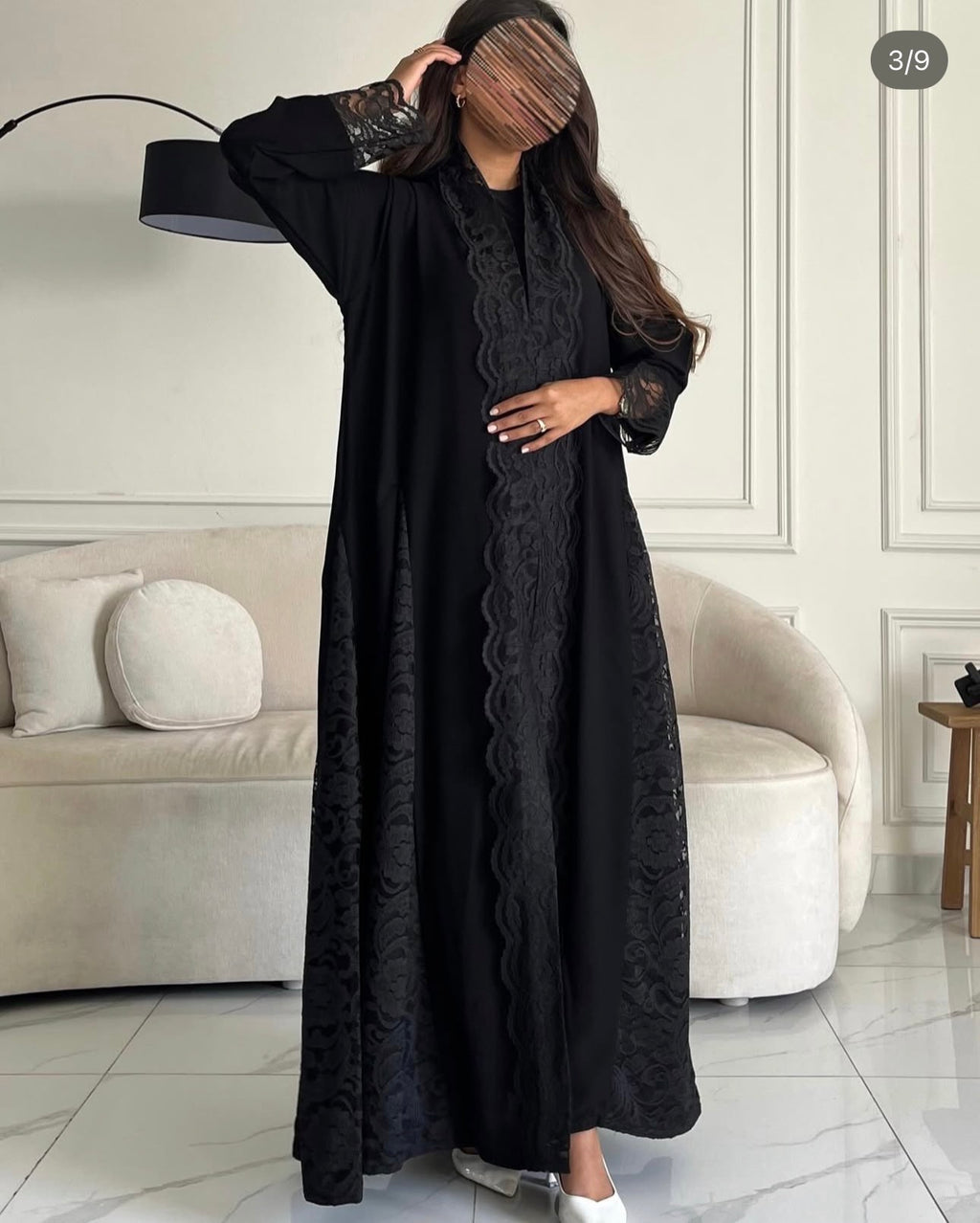 دبل شيفون مع دانتيل