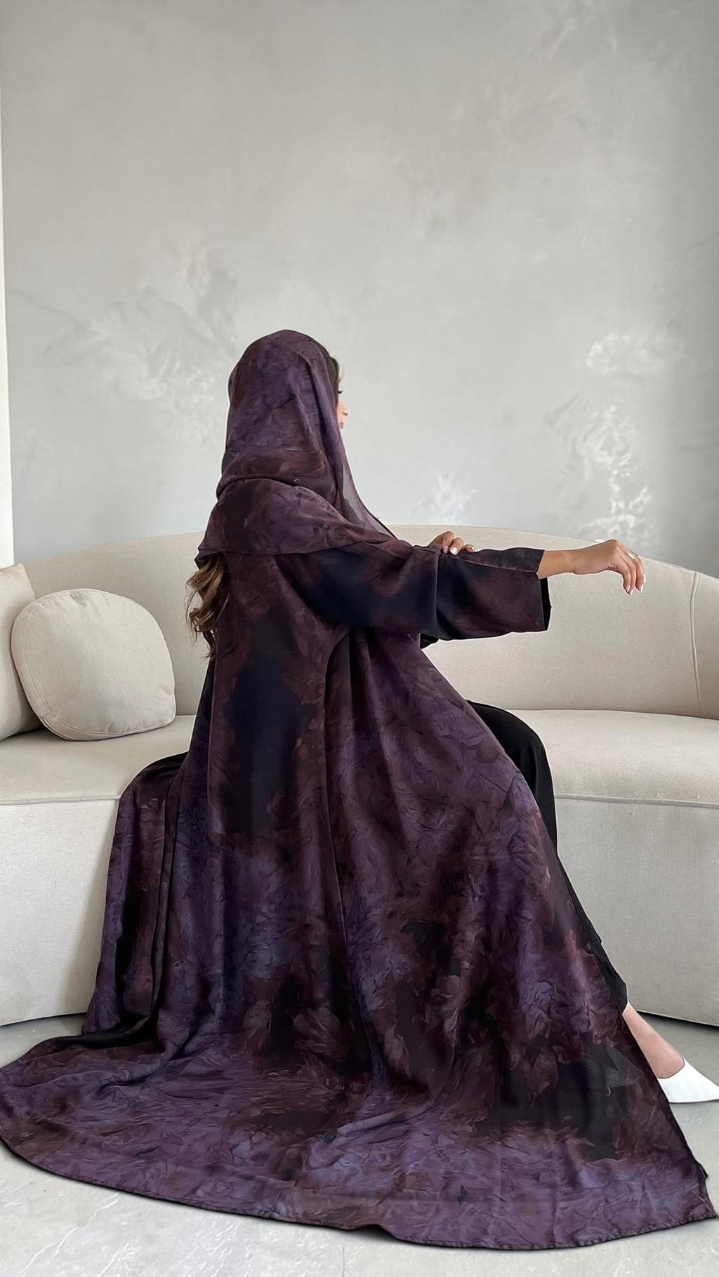 عبايه شيفون مطبوع