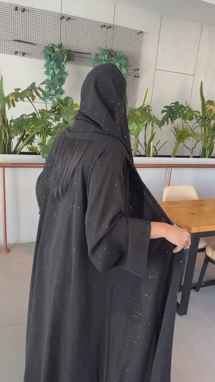 عبايه شيفون بلمعة نجوم خفيفه